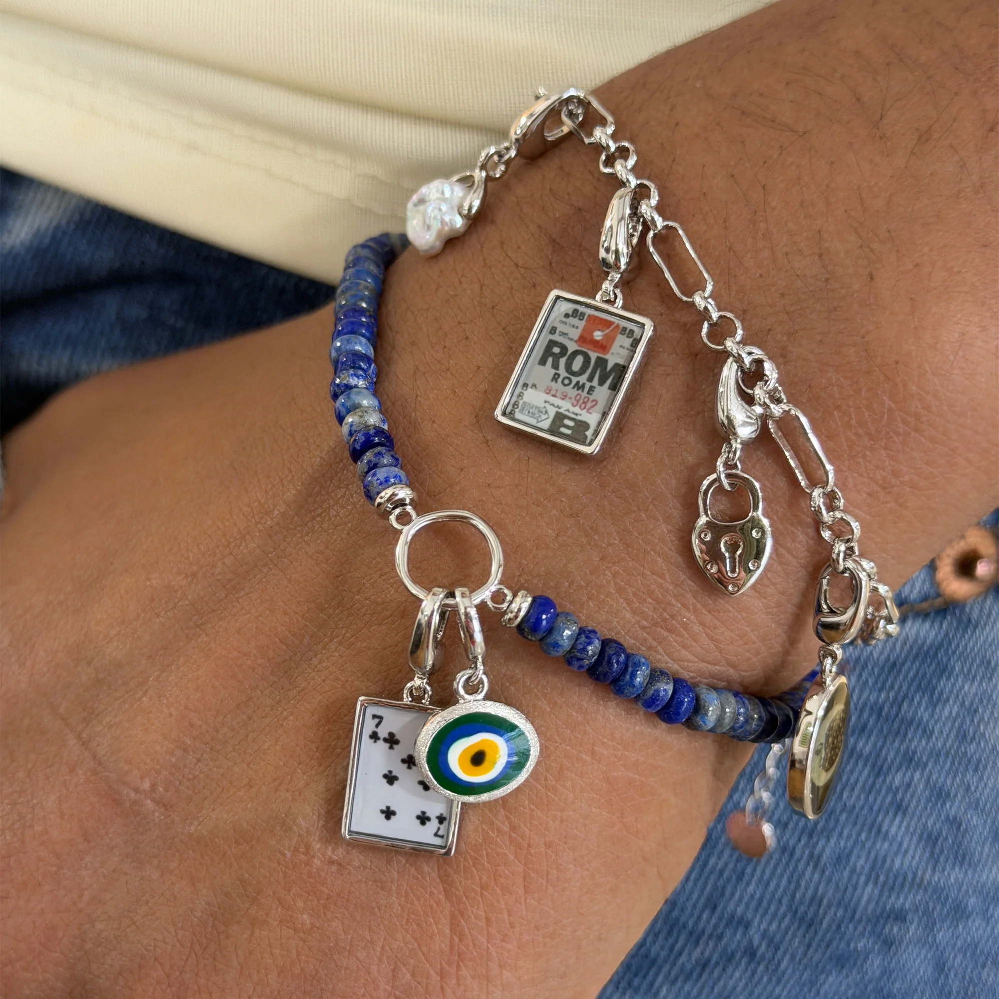 Clara Blue Lapis Circle Bracelet - Image 5