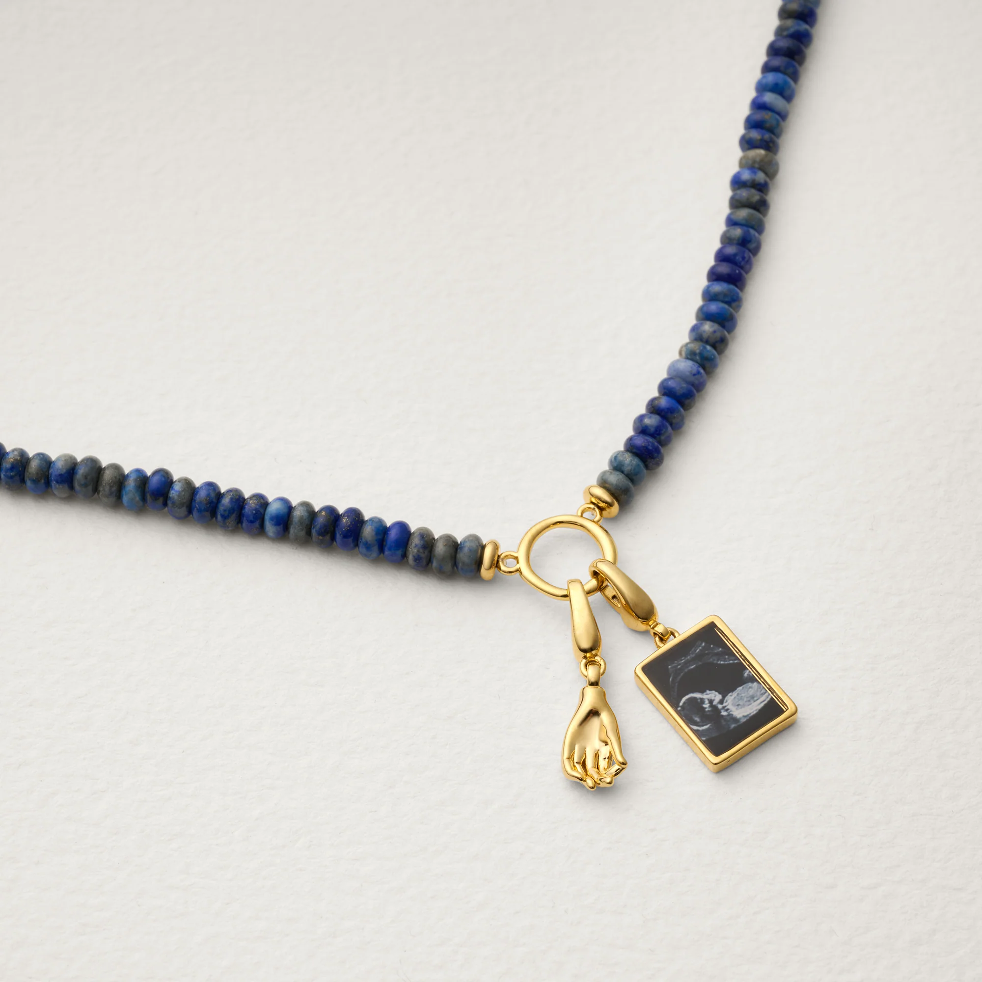Clara Blue Lapis Circle Necklace - Image 2