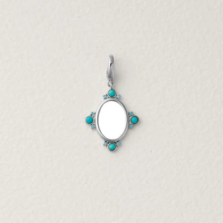 Jean Turquoise Oval Portrait Pendant – Custom Photo Charm - Image 5