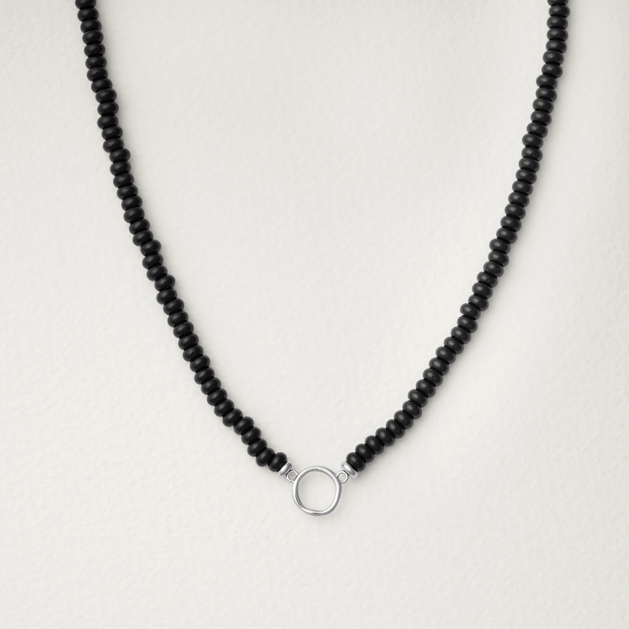 Sybil Black Agate Circle Necklace - Image 4