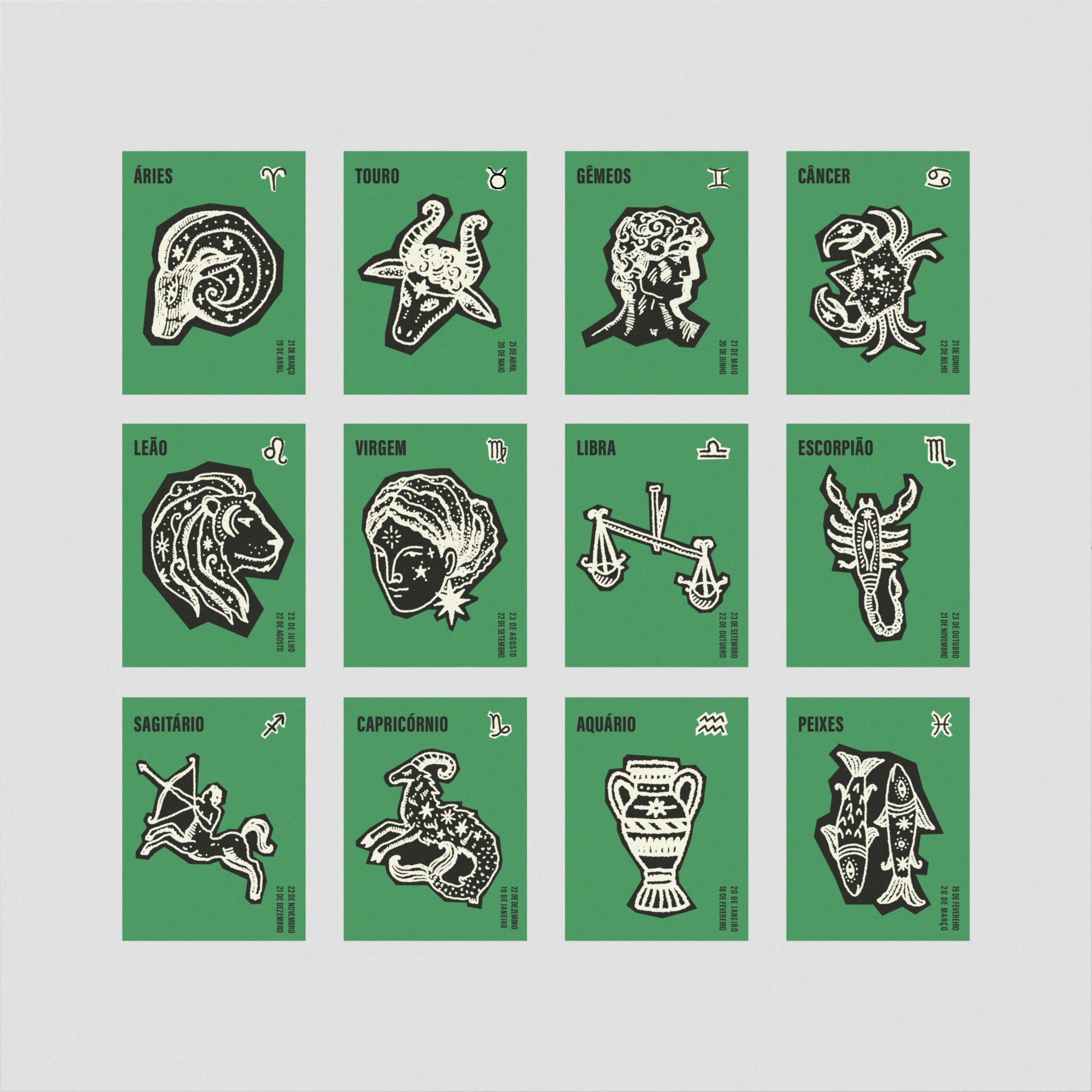 Zodiac Charms – Vintage Astrology Stamps - Image 15
